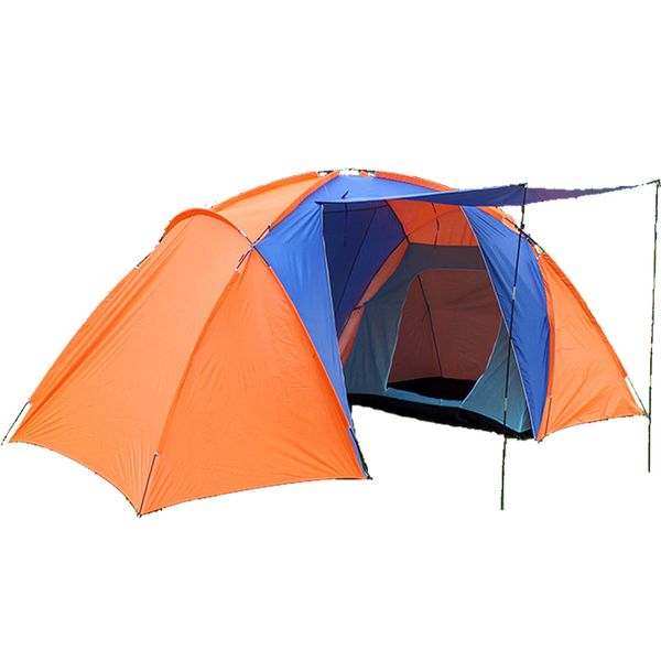 

2017 new style big tourist tent double layer two bedroom camp 4 person large camping tent family waterproof tents