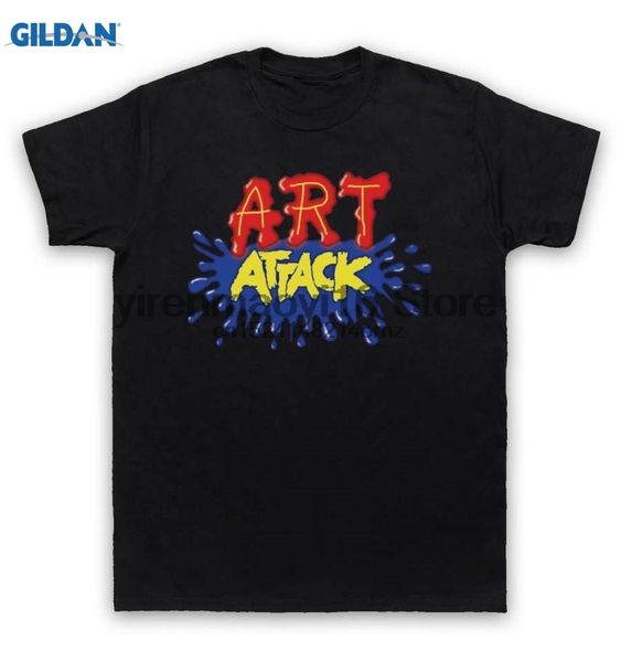 

100% cotton o-neck printed t-shirt art attack t shirt logo for men, White;black
