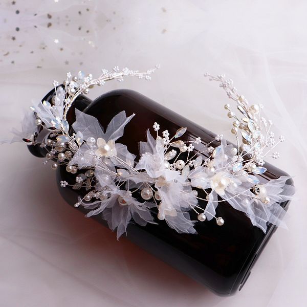

белый шелк цветок protein rhinestone mori невест garland с гребенки волос свадебные аксессуары для волос невесты, Golden;white