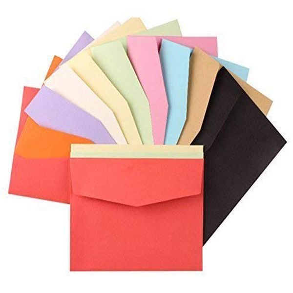 

xrhyy 10 pcs small gift envelopes for weddings christmas party thanksgiving gift cards love letters supplies ( random color