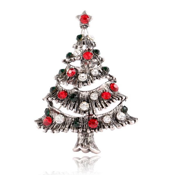 

explosive european and american fashion pot clothing creative christmas evergreen brooch, Gray