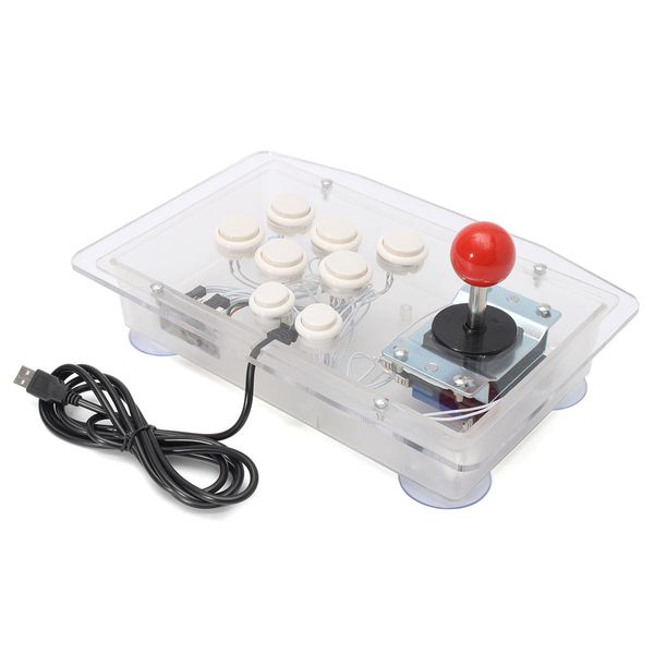 Transparente Joystick Torre lutador USB Computer TV Box Arcade Game Controller Rocker