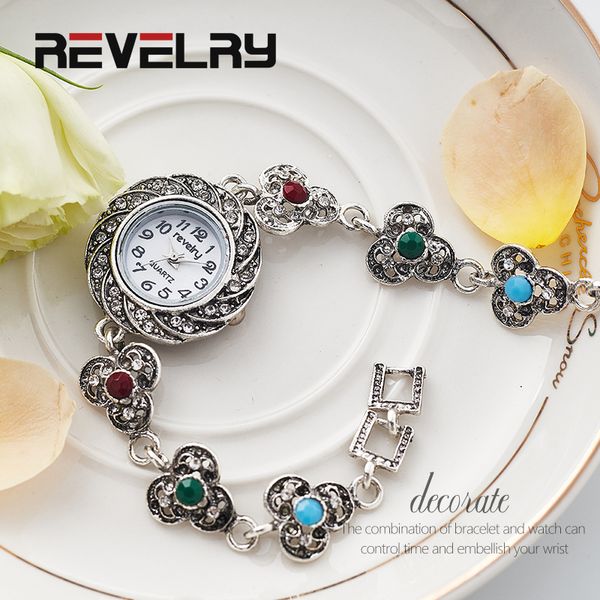 

revelry women fashion casual analog quartz watch women rhinestone bracelet watch ladies quartz, Slivery;brown