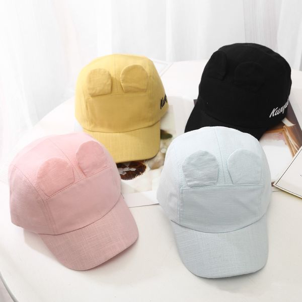 

new 2020 korean version cap for children. baby spring/summer rabbit ears baseball cap. outdoor sun hat for boys/girls, Blue;gray