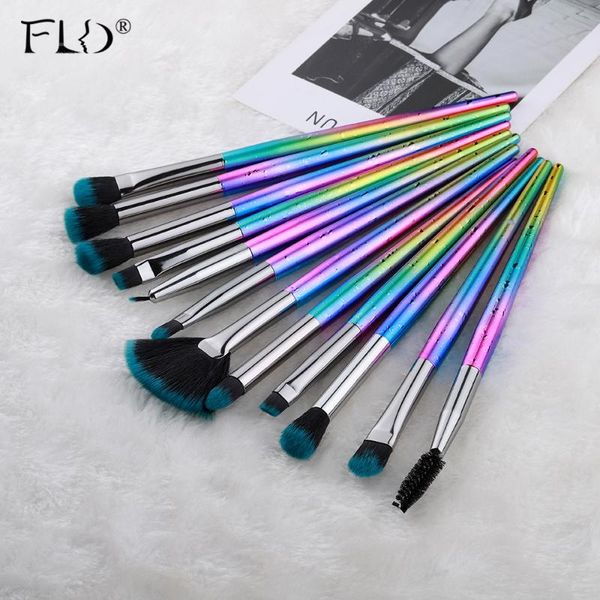 

fld 12pcs makeup brushes set professional eye shadow eyeliner eyelash eyebrow mascara make up brush set tools kit