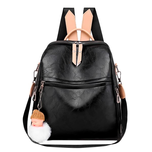 

female anti-theft women's fashion backpack waterproof bag anti-theft shoulder leisure shoulder bag solid color for youth bags
