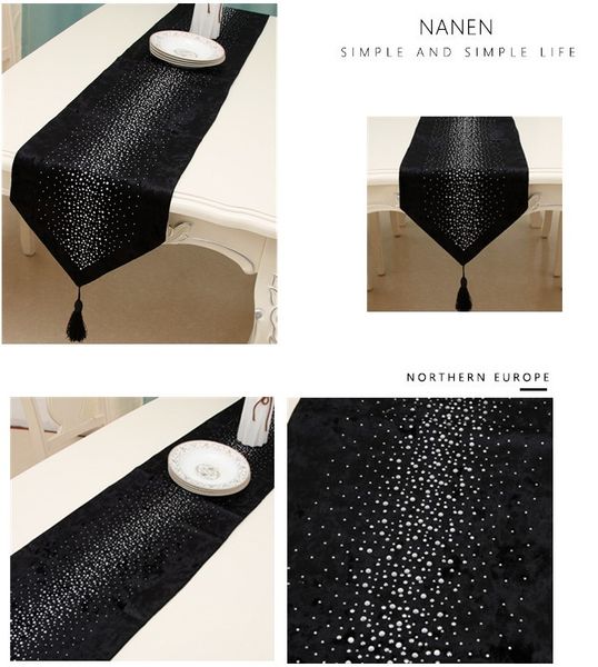 

european high-end table flag velvet with diamonds luxury velvet starry tassel pendant l home dining tablecloth cover cloth beautiful