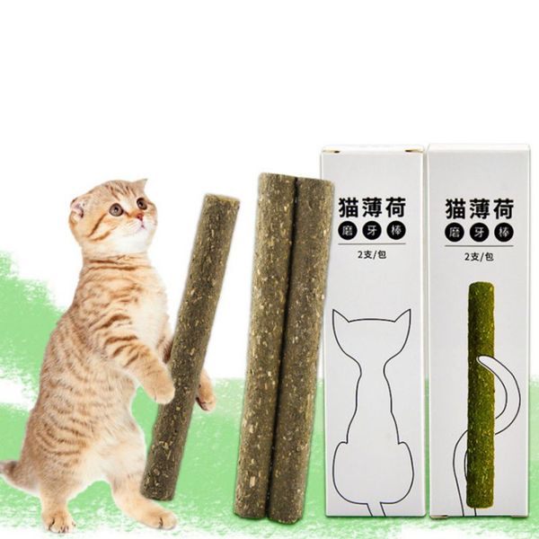 

2pcs/box row hair ball interactive toy natural pet cat catnip cleansing stick molar catnip stick pet chew wand toy for kitten