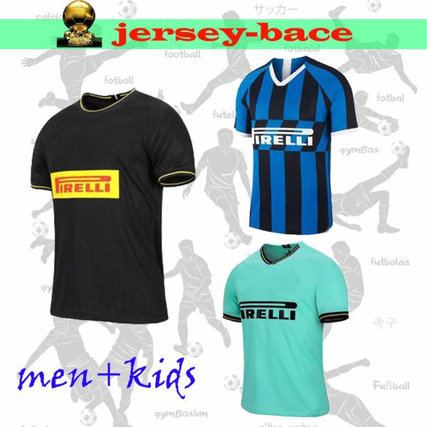 

new 19 20 inter soccer jersey lukaku home away 3rd lautaro alexis perisic skriniar godÃ­n de vrij politano vecino kids men football shirt, Black;yellow