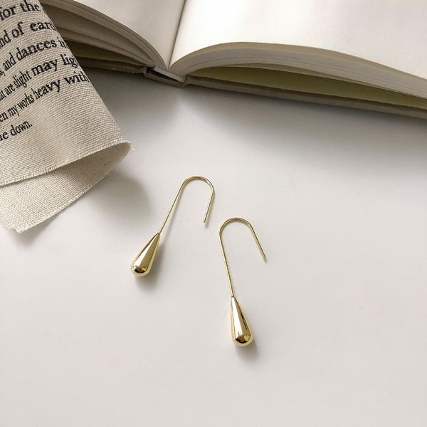

simple water droplet modeling metal earrings elegant south korea a normcore style 2019 new style chao wang red women's ear studs, Silver