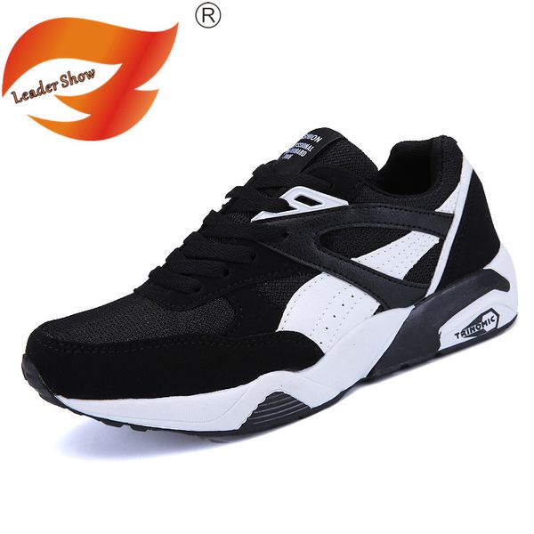 

leader show men casual shoes brand comfortable men shoes fashion breathable sneakers trend casual zapatillas hombre, Black
