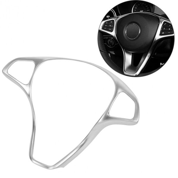 

car steering wheel button frame trim cover for vito 2017 silver chrome