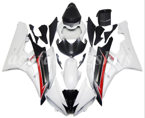 

injection mold new abs motorcycle full fairings kit fit for yamaha yzf-r6 2006 2007 06 07 r6 bodywork set white