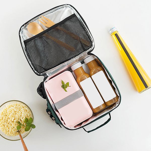 

new portable insulated warm cooler lunch bag isotherme thermal picnic bags for women kids thermo bag lunch box pu 473118, Blue;pink