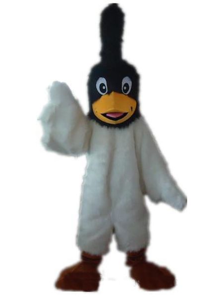 

2018 black and white bird mascot costume for adults, Red;yellow