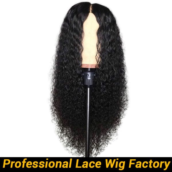 

curly human hair wigs natural color bleached knots brazilian remy 13x6 lace front human hair wigs with baby hair pre-plucked wig, Black