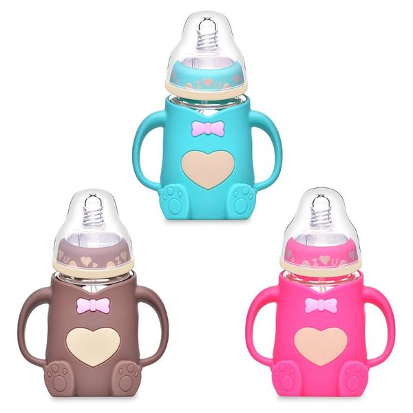 

240ml baby silicone milk feeding bottle safe infant juice water feeding cup 24be