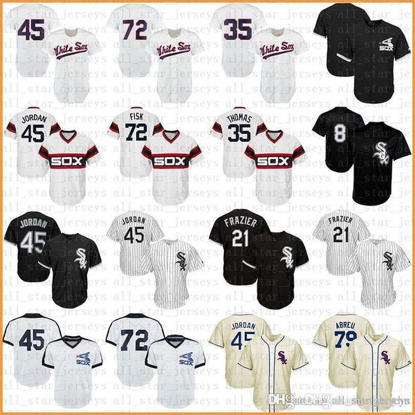

White Baseball Jersey Sox COOL BASE 8 Bo Jackson 21 Todd Frazier 45 Chicago 72 Carlton Fisk 10 Yoan Moncada 35 Frank Thomas 79 Jose Abreu