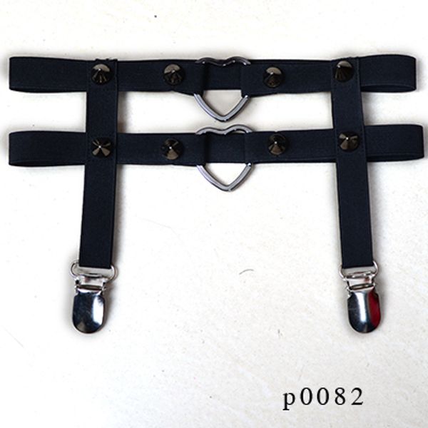 

garter rivet women black lingerie pastel goth cinta liga garter stockings bondage harness garter metal clips, Black;white