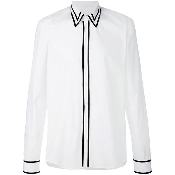 

s~5xl 2019 new men fashion personality match color contrast slim hair stylist long sleeve shirt plus size singer costumes, White;black