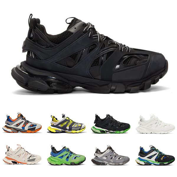 

fashion luxury designer track sneakers for men women triple black white grey outdoor casual shoes height height increasing jogging walking