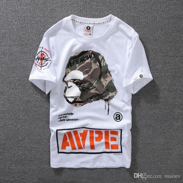 

2020 летний мультфильм tee хлопок t -футболки мода короткие -sleeve классический camo printed quick dry мужской crew neck tops, White;black