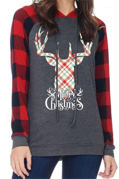 

одежда мода повседневная одежда женская осень дизайнер плед рождество толстовки пуловер с длинным рукавом фестиваль стиль женский, Black