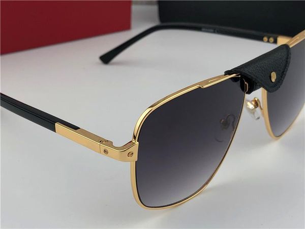 

new fashion designer sunglasses 0097retro square metal frame with small leather vintage avant-garde pop style wholesale with box, White;black