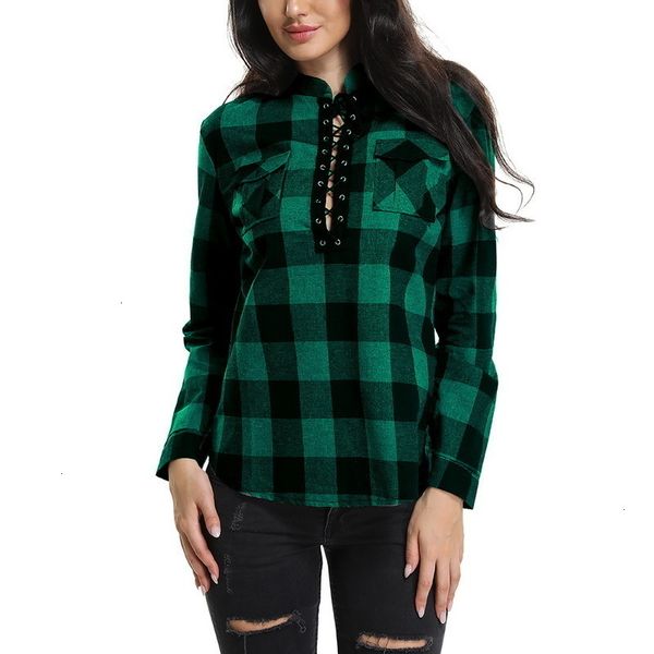 

women clothing womens blouses broadcloth plaid women shirts 2019 spring long sleeve shirt office lady lace up tunic casual plus size 5xl, White