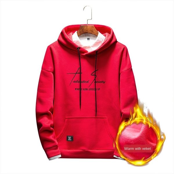 

mens designer hoodie sweater loose round neck plush long sleeve round neck sweater men's casual coat printed men, Black