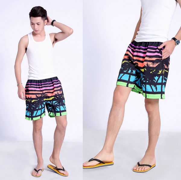

men beach loose shorts coconut flower casual pants men's large size quick-drying surfing siwmwear beachwear swimming pants