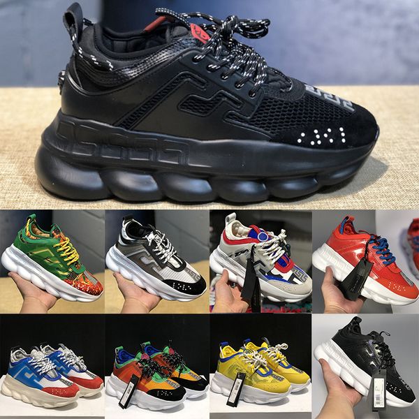 

luxury shoe chain reaction men women casual shoes black white mesh rubber leather flat shoes designer sneakers boots 36-45