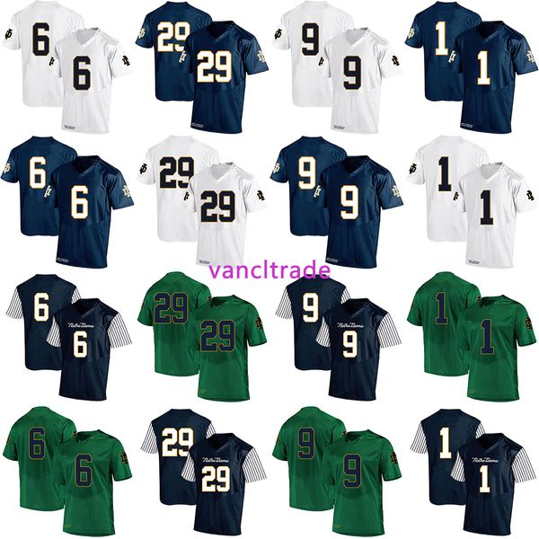 

2019 ncaa football norte dame fighting irish 6 keivarae russell 29 kevin stepherson 9 kyle rudolph 1 louis nix iii jerseys, Black;red