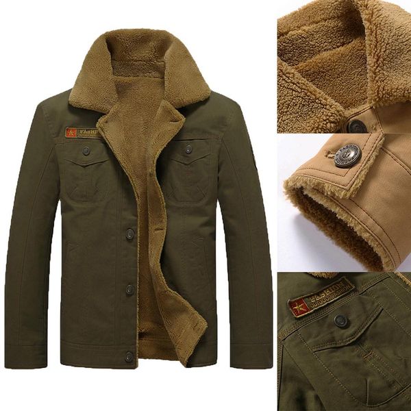 

fashion men coat turn-down collar long sleeve warm outwear autumn winter windbreaker styling soft cotton comfortable, Black;brown