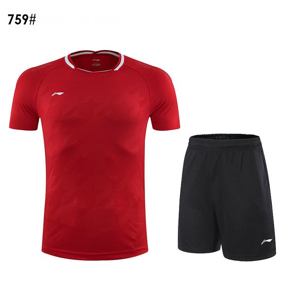 

quick-drying breathable badminton suit for all england championships short sleeve t-shirt shorts running table tennis wear li ning 795 red, White;yellow