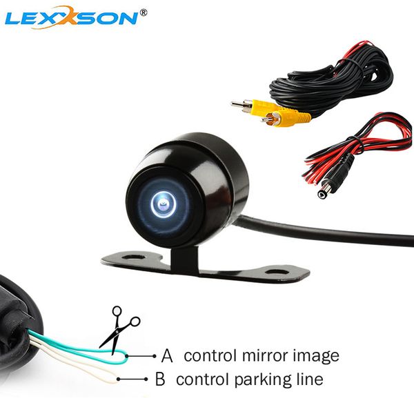 

waterproof ccd car vehicle rearview front side view backup reversing camera dual control mirror image convert line parking line