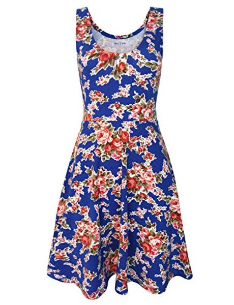 

tam ware womens casual fit and flare floral sleeveless dress, Black;gray