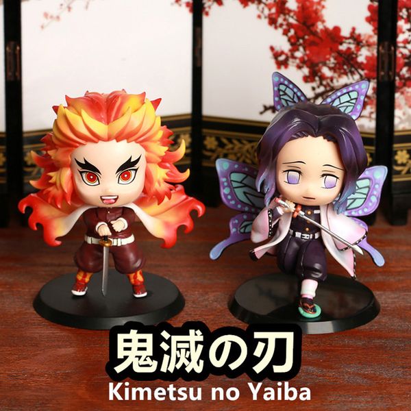 

8cm demon slayer anime figure rengoku kyoujurou kochou shinobu action figure pvc kochou shinobu action figurine model toys t200618