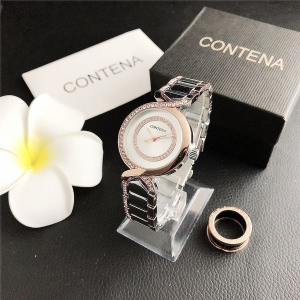 

women's fashion watch casual quartz movement wristwatch luxury watch brand new iced out rhinestone watch jewelry, Slivery;brown