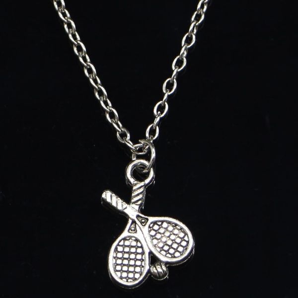 

20pcs new fashion necklace 18x14mm tennis racket silver pendants short long women men colar gift jewelry choker