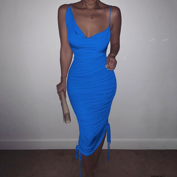 

womens designer solid color banquet dress v-neck long sleeve hip split dress ox19h, Black;gray