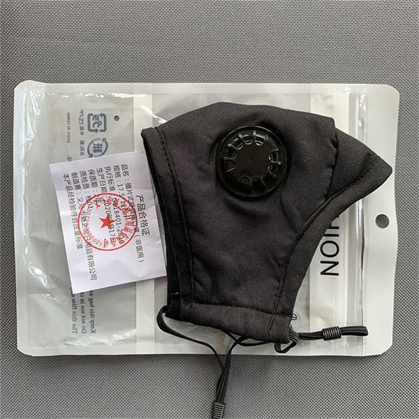 

black designer face mask with valve pm2.5 filter anti-dust fashion mask smoke outdoor indoor adjustable reusable protection mouth masks