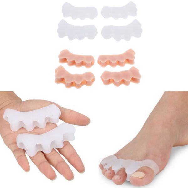 

8 pcs silicone toe separators spreaders bunion protectors for bunion overlapping toes drift pain pads for men women, Black