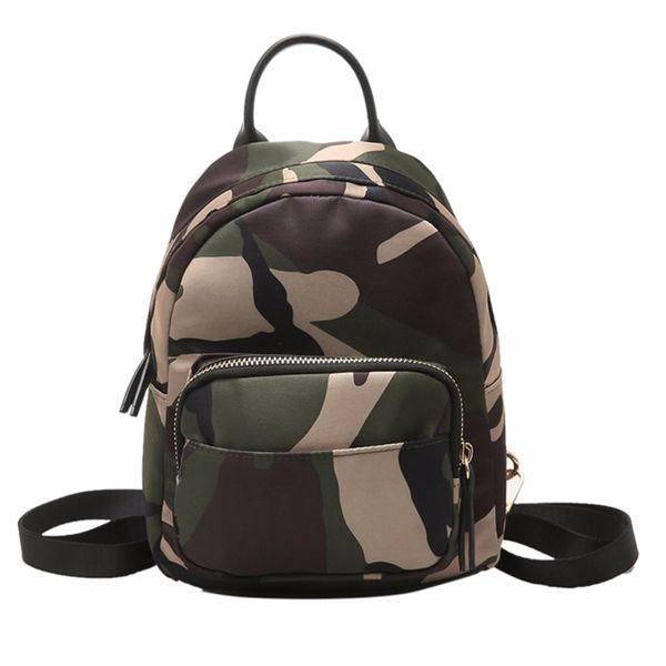 

women nylon mini backpack girls fashion camouflage school bag ladies multifunction travel small rucksack mochila feminina mujer