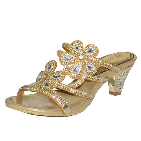 

2019 new women wedding party slippers comfortable genuine leather rhinestone reception evening dress shoes, Black