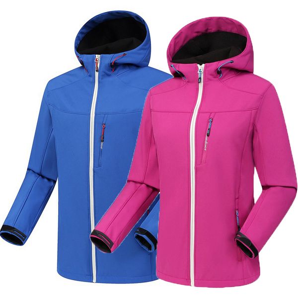 

female&male windbreaker softshell outdoor jacket women men water resistant climbing camping hiking coat trekking fishing jackets, Blue;black