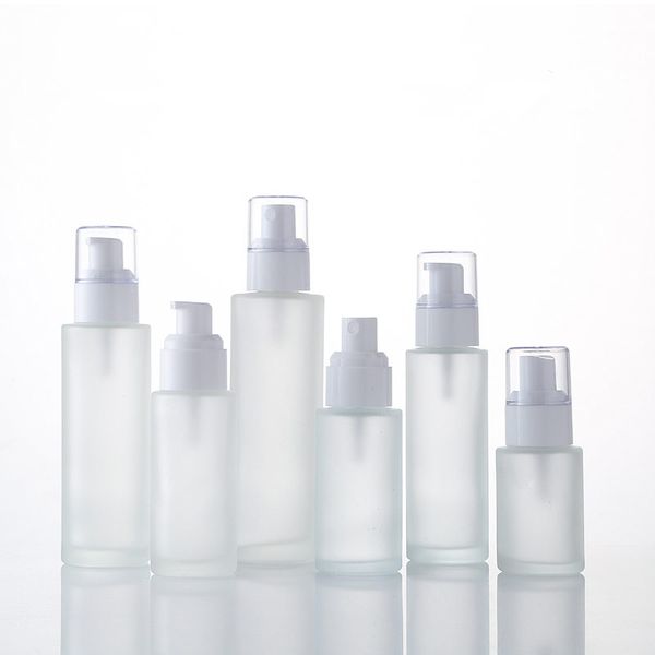 

20ml 30ml 40ml 50ml spray lotion pump glass emulsion bottle black white plastic cap cosmetic containers bottles f3341