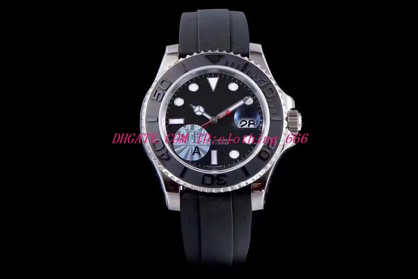Melhor qualidade jf v10s versão 18k ouro rosa 116655 relógio mchanical masculino cal.3135 calendário de cerâmica preto esporte mergulho pulseira de borracha