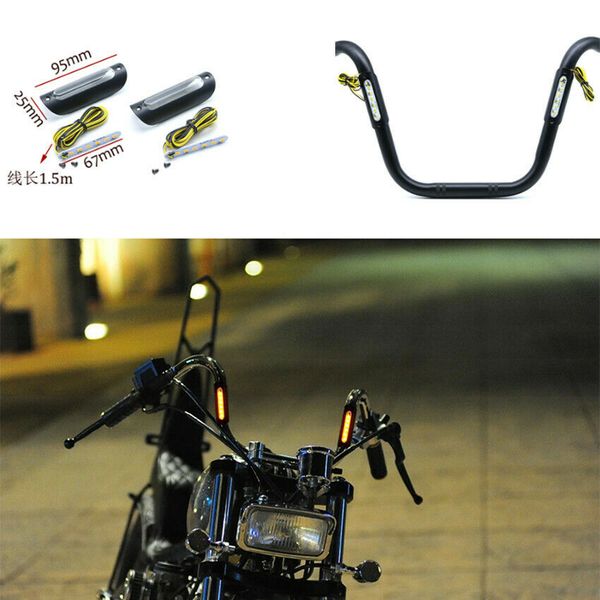 

22mm 25mm 1" waterproof bar signal light retro handlebar led light universal