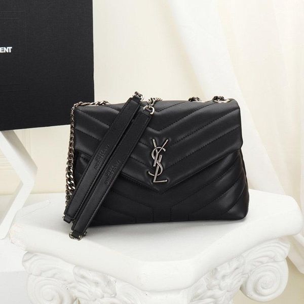 

women mini bags black leather loulou toy bag flip messenger bags with gold silver metal chain shoulder bag womens designer party